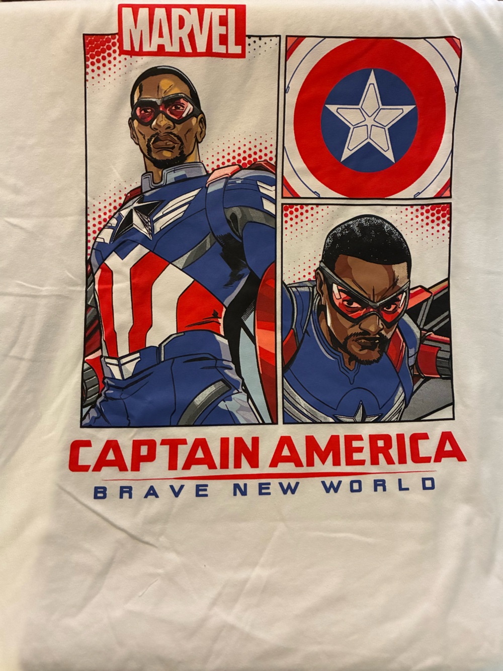 Marvel Captain America Brave New World Graphic Tee - White, Red, Blue